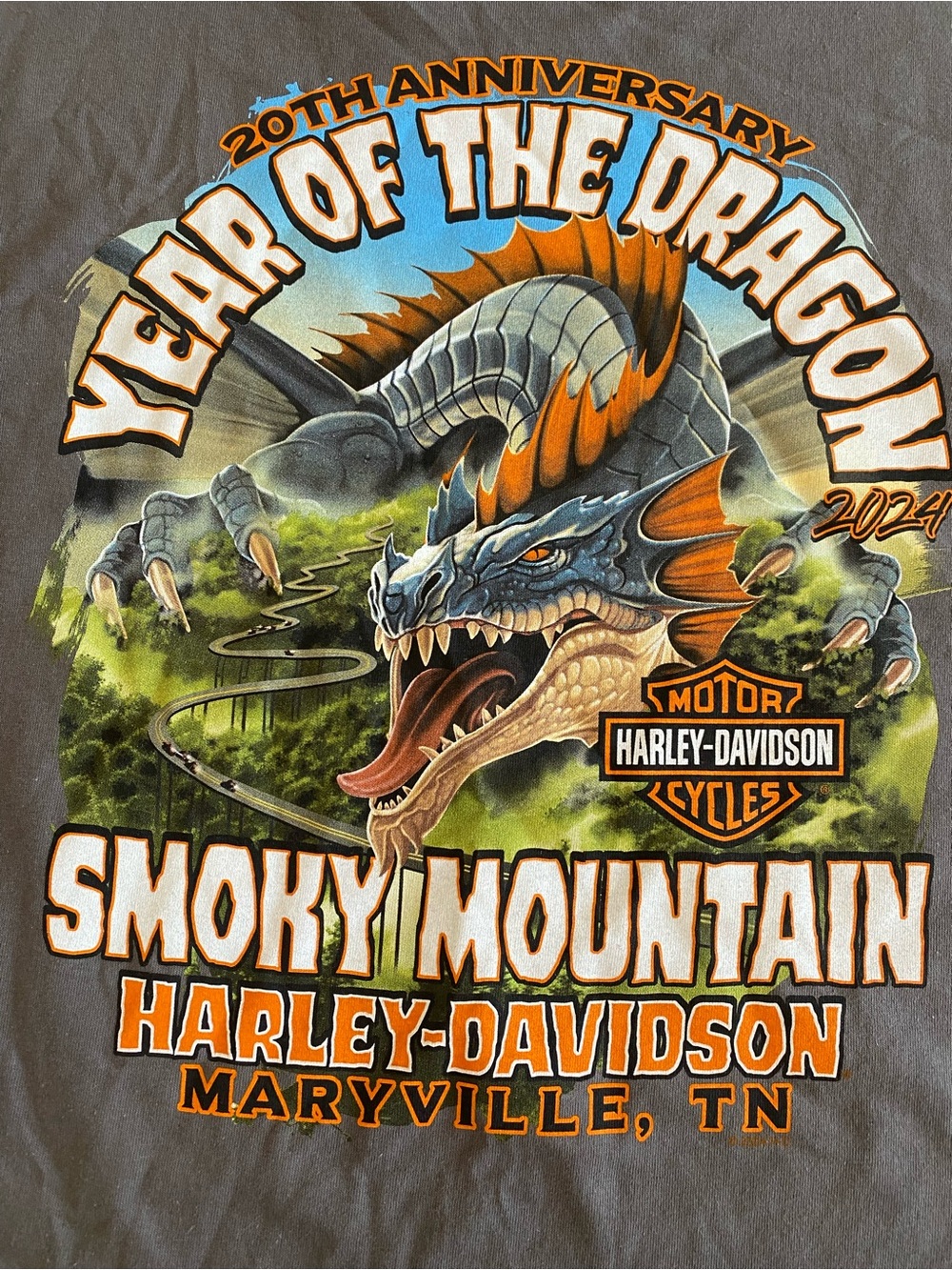 Harley-Davidson 20th Anniversary Gray Long Sleeve Tee, Maryville, TN 3XL - Picture 5 of 9